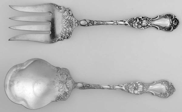 Floral (Silverplate, 1902) (2 Pc) Solid Salad Set
