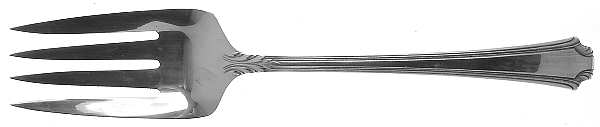 Georgian Colonial (Sterling, 1932) Large Solid Cold Meat Serving Fork