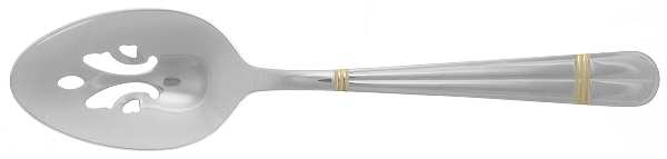 Golden Carmel (Stainless, Gold Accent) Pierced Tablespoon (Serving Spoon)