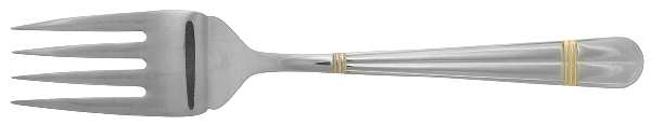 Golden Carmel (Stainless, Gold Accent) Medium Solid Cold Meat Serving Fork