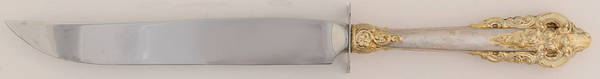 Golden Grande Baroque (Sterling, Gold Accent) Small Steak Carving Knife with Stainless Blade