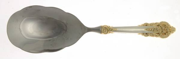 Golden Grande Baroque (Sterling, Gold Accent) Rice Spoon-Stainless Bowl