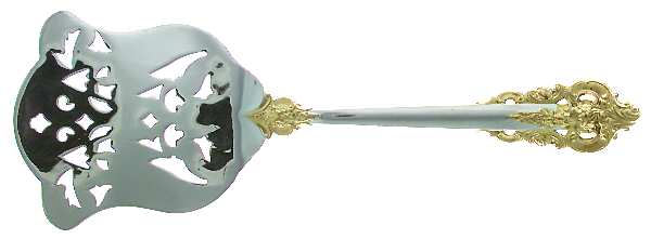 Golden Grande Baroque (Sterling, Gold Accent) Solid Asparagus Server