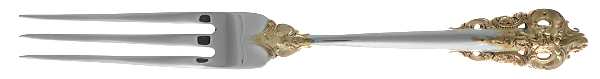 Golden Grande Baroque (Sterling, Gold Accent) Strawberry Fork