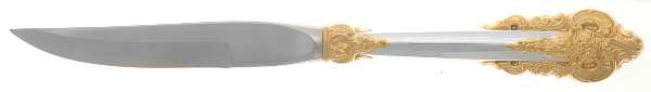 Golden Grande Baroque (Sterling, Gold Accent) Individual Steak Knife w/Bevel Blade