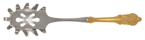 Golden Grande Barogue (Sterling, Gold Vermeil) Pasta Server with Stainless Bowl