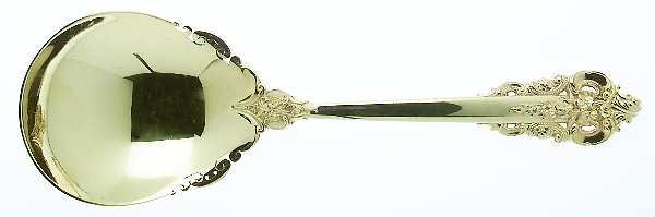 Golden Grande Barogue (Sterling, Gold Vermeil) Solid Salad Serving Spoon