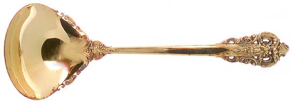 Golden Grande Barogue (Sterling, Gold Vermeil) Solid Piece Cream Ladle