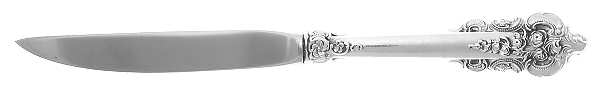 Golden Grande Barogue (Sterling, Gold Vermeil) Individual Steak Knife Hollow Handle Serrate Blade