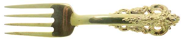 Golden Grande Barogue (Sterling, Gold Vermeil) Baby Fork