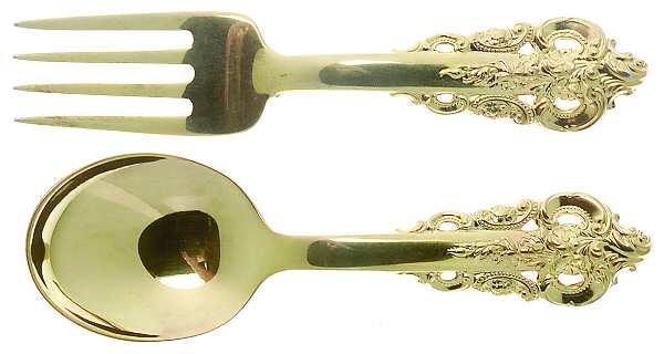 Golden Grande Barogue (Sterling, Gold Vermeil) 2 Pc Baby Set (BF, BS)