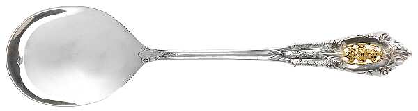 Golden Rose Point (Sterling, 1988, Gold Accent Rose) Sugar Spoon