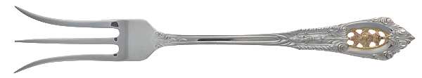 Golden Rose Point (Sterling, 1988, Gold Accent Rose) Lemon Fork