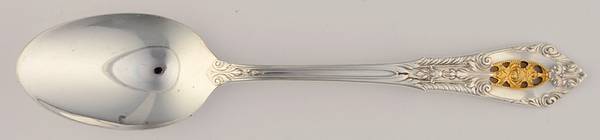 Golden Rose Point (Sterling, 1988, Gold Accent Rose) Teaspoon