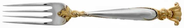 Golden Romance of The Sea (Sterling, Gold Accent) Fork by Wallace Silver