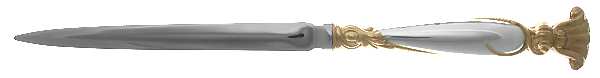 Golden Romance of The Sea (Sterling, Gold Accent) Large Letter Opener with Stainless Blade