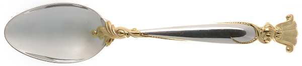Golden Romance of The Sea (Sterling, Gold Accent) Dessert/Oval Soup Spoon