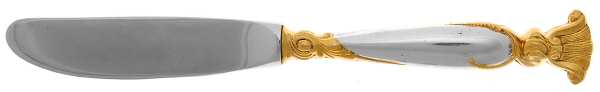 Golden Romance of The Sea (Sterling, Gold Accent) Modern Hollow Butter Spreader (Stainless) by Wallace Silver