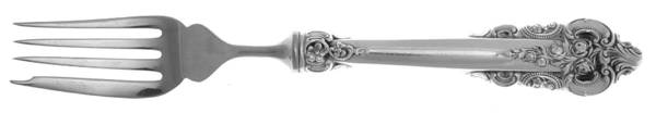 Grande Baroque (Sterling, 1941) Individual Hollow Fish Fork, Stainless Tines