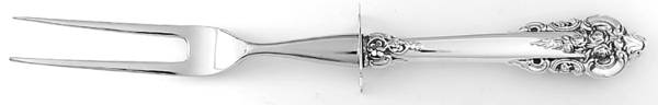 Grande Baroque (Sterling, 1941) Small Steak Carving Fork with Stainless Prongs