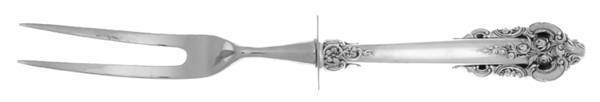 Grande Baroque (Sterling, 1941) Small Steak Carving Fork with Stainless Prongs