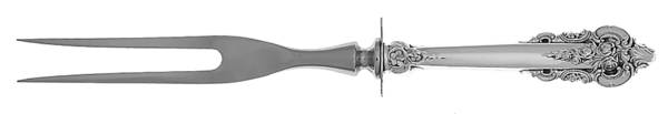 Grande Baroque (Sterling, 1941) Small Steak Carving Fork with Stainless Prongs