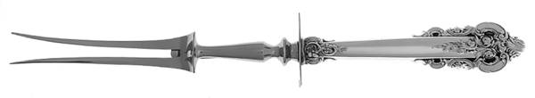 Grande Baroque (Sterling, 1941) Large Stainless-Prong Roast Carving Fork