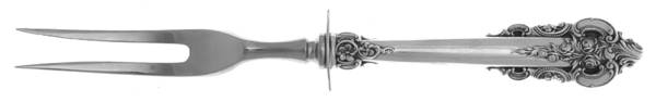 Grande Baroque (Sterling, 1941) Small Steak Carving Fork with Stainless Prongs