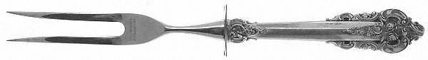 Grande Baroque (Sterling, 1941) Small Steak Carving Fork with Stainless Prongs