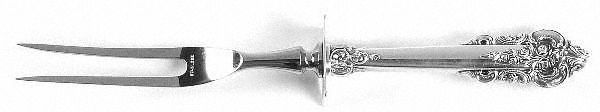 Grande Baroque (Sterling, 1941) Large Stainless-Prong Roast Carving Fork