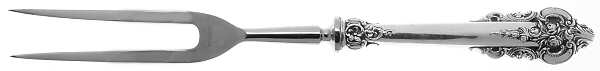 Grande Baroque (Sterling, 1941) Large Stainless-Prong Roast Carving Fork