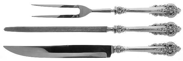 Grande Baroque (Sterling, 1941) Large 2-Piece Roast Carving Set with Stainless Blade