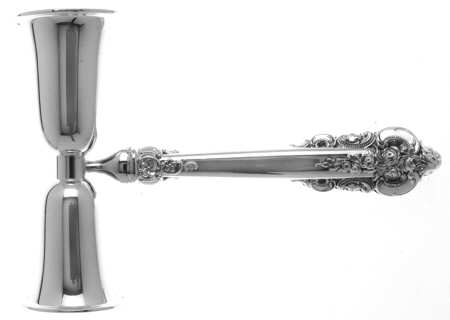 Grande Baroque (Sterling, 1941) Double Jigger with Handle, Silverplate Bowls