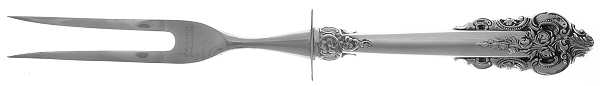 Grande Baroque (Sterling, 1941) Small Steak Carving Fork with Stainless Prongs