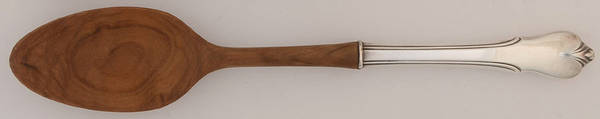 Grand Colonial (Sterling, 1942, No Monos) Salad Serving Spoon Wooden Bowl
