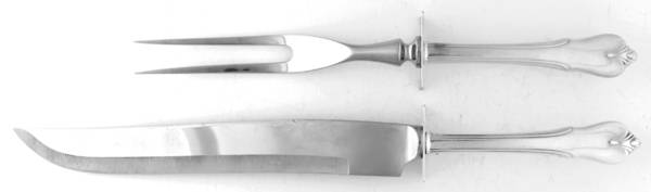 Grand Colonial (Sterling, 1942, No Monos) Small Stainless Blade 2-Piece Steak Carving Set