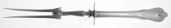 Grand Colonial (Sterling, 1942, No Monos) Large Stainless-Prong Roast Carving Fork