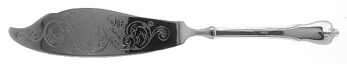 Grand Colonial (Sterling, 1942, No Monos) Engraved Fish Serving Knife-Stainless Blade
