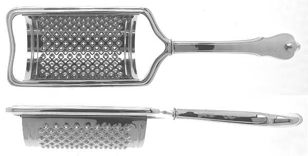 Grand Colonial (Sterling, 1942, No Monos) Cheese Grater with Hollow Handle, Stainless Grater