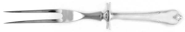 Grand Colonial (Sterling, 1942, No Monos) Lg Carving/Roast Fork-Stn Prong w/Sterling Guard