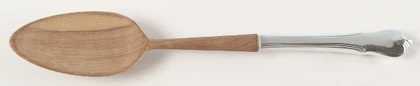 Grand Colonial (Sterling, 1942, No Monos) Salad Serving Spoon with Wooden Bowl