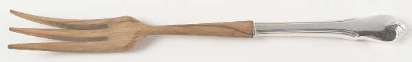 Grand Colonial (Sterling, 1942, No Monos) Salad Serving Fork with Wooden Prongs