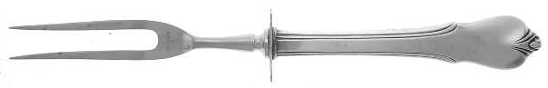 Grand Colonial (Sterling, 1942, No Monos) Small Carving Fork W/Sterling Guard
