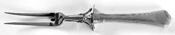 Hamilton (Sterling, 1911, No Monograms) Large Stainless-Prong Roast Carving Fork