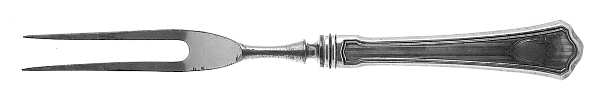 Hamilton (Sterling, 1911, No Monograms) Small Steak Carving Fork with Stainless Prongs