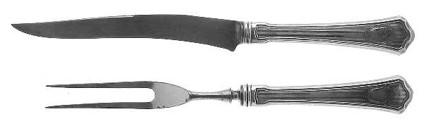 Hamilton (Sterling, 1911, No Monograms) Small Stainless Blade 2-Piece Steak Carving Set