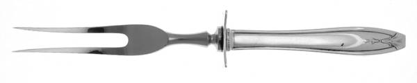 Hostess (Silverplate, 1920) Small Steak Carving Fork with Stainless Prongs
