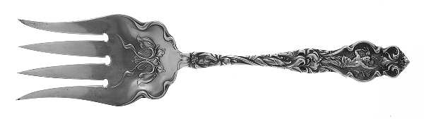 Irian (Sterling, 1902, No Monograms) Solid Salad Serving Fork