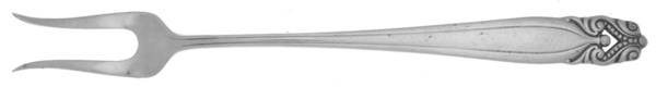 King Christian (Sterling, 1940, No Monograms) Short Handle Pickle/Olive Fork