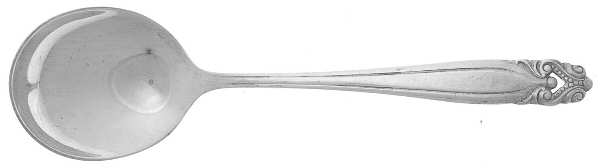 King Christian (Sterling, 1940, No Monograms) Round Bowl Soup Spoon (Cream Soup)